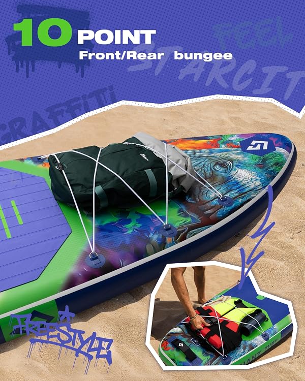 Starcity 11'6"x35"x6" Inflatable SUP Board, Paddle Board with Seat and 10-Point Bungee, Extra Wide Lake Paddle Board for Family Use by Starcity - Image 7