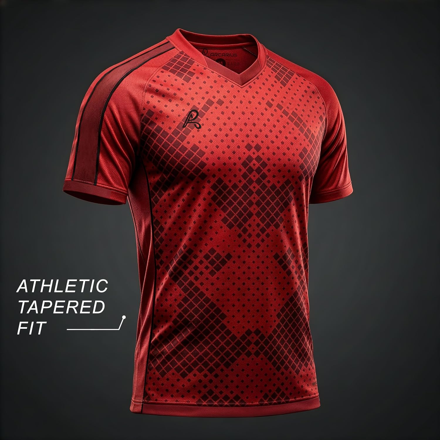 Arcarius Men's SOL Performance Soccer Jersey - Short Sleeve Moisture Wicking Athletic Training Shirt (80 variations)