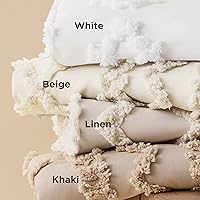 Vista 6 de Bedsure Funda de Edredón Bohemia Tamaño Full, Suave y Cómoda, Diseño Elegante Bohemio, Ropa de Cama Bohemia para Decoración, Funda de 03 - Blanco