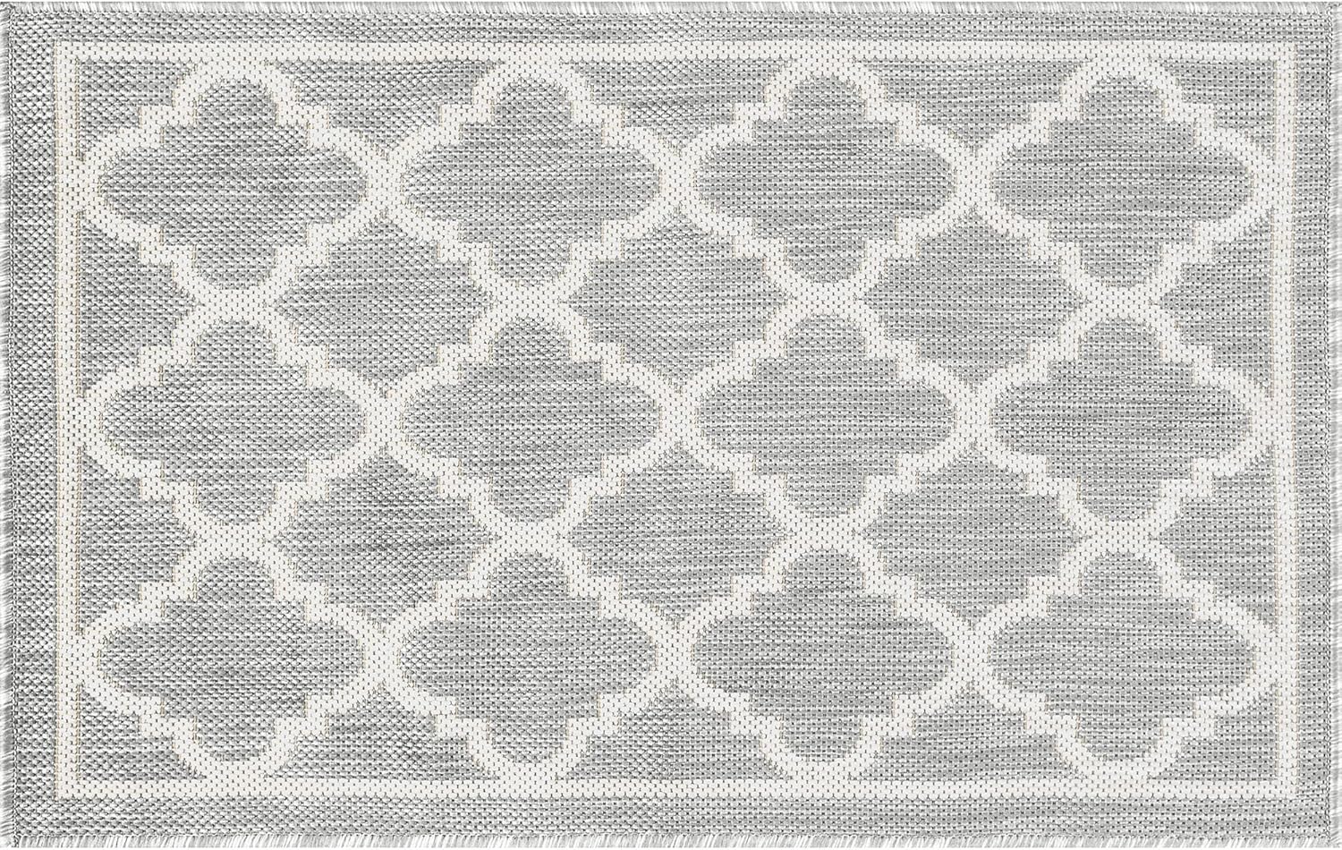 Gray Water Resistant 2x3 Indoor Outdoor Rug | Outdoor Rugs for Patios, Deck, Porch, Entry, Entryway | Outside Area Rug | Outdoor Patio Rug
