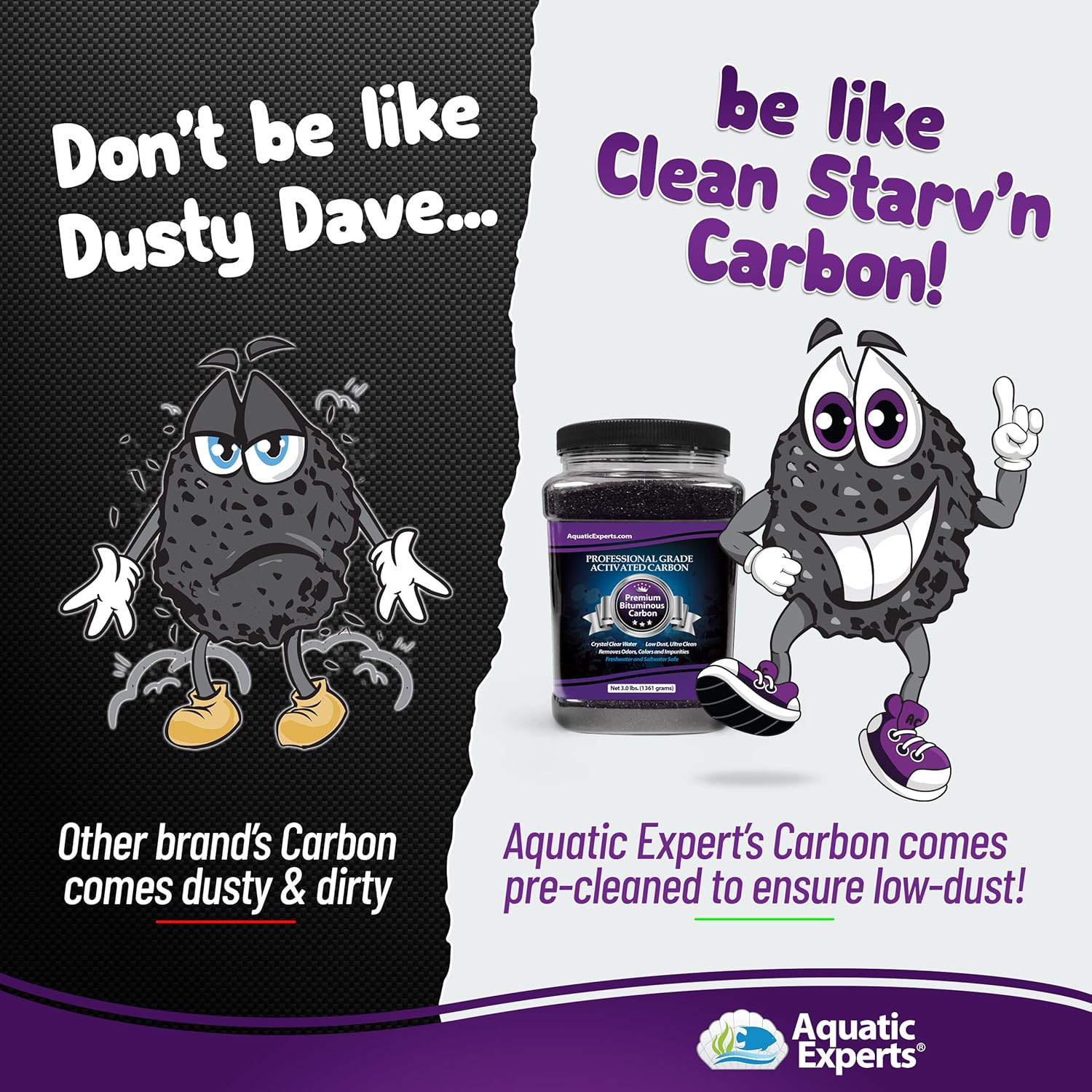 Premium Activated Carbon - Aquarium Carbon Media - Charcoal for Fish Tanks - Aquarium Filter Charcoal Media (Granulated, 3 lbs with Fine Mesh Bag) : Pet Supplies