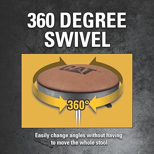 Miniatura 5 de Cat Taburete rústico de diseñador para tienda, cojín de asiento de piel sintética, altura ajustable, color marrón y negro 980841ECE