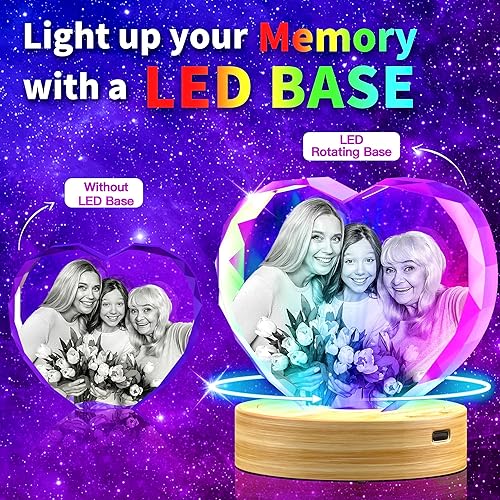 Miniatura 2 de Foto de cristal 3D, regalos únicos personalizados con tu propia foto para élella, mamá, papá, mujeres, hombres, imagen grabada con láser 3D, imagen