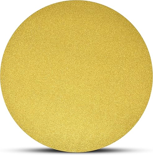 50 manteles individuales redondos dorados de papel con purpurina dorada de 13.5 pulgadas, redondos, desechables, manteles individuales de