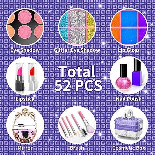 Miniatura 2 de Juego de maquillaje para niños de 5 a 8 años, kit de maquillaje para niñas para niños pequeños, juego de maquillaje lavable, juego de maquillaje,