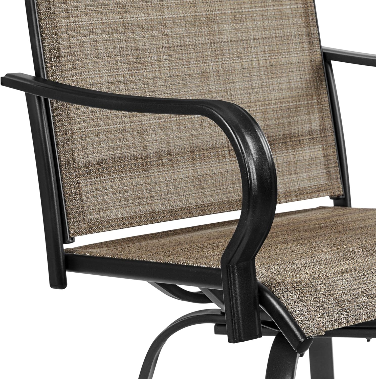 Yaheetech Outdoor Swivel Bar Stools, Set of 2 All-Weather Bar Height Patio Chairs Furniture for Garden Backyard, Bronze : Patio, Lawn & Garden