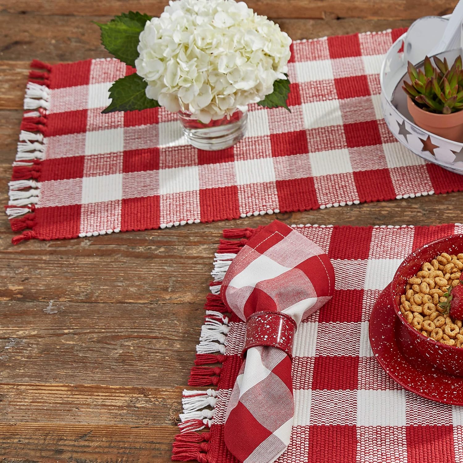 Park Designs Buffalo Check Table Runner - 54" L - Garnet