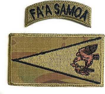 Almost SGT American Samoa Flag Patch & FAA Tap - Funny Tactical Military Morale Embroidered Hook Fastener Backing Multicam OCP