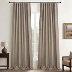 Living Room Custom Curtains 86 Inches Long, Boho Farmhouse Natural Linen Pleated Semi Sheer Drapes Light Filtering for Nursery 88 Inch Length Window 2 Panels Set Rod Pocket & Ceiling Track Tiebacks