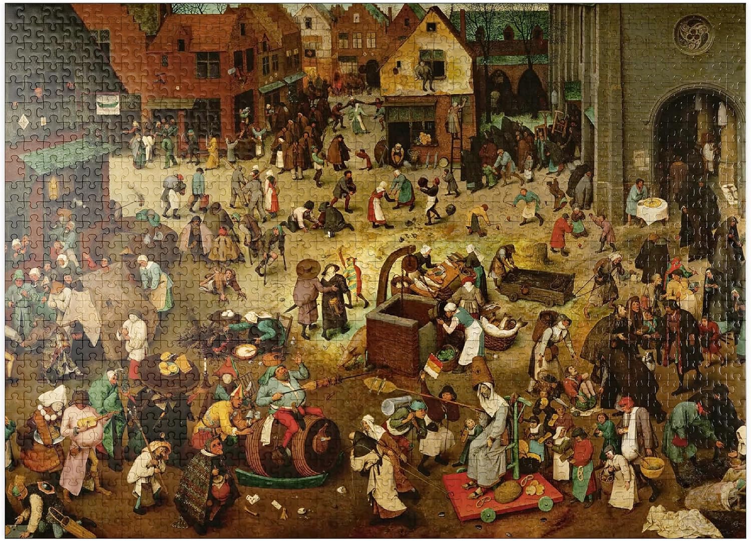 MyPuzzle The Fight Between Carnival and Lent 1559 By Pieter Bruegel The Elder - Premium 500 Piece Jigsaw Puzzle for Adults