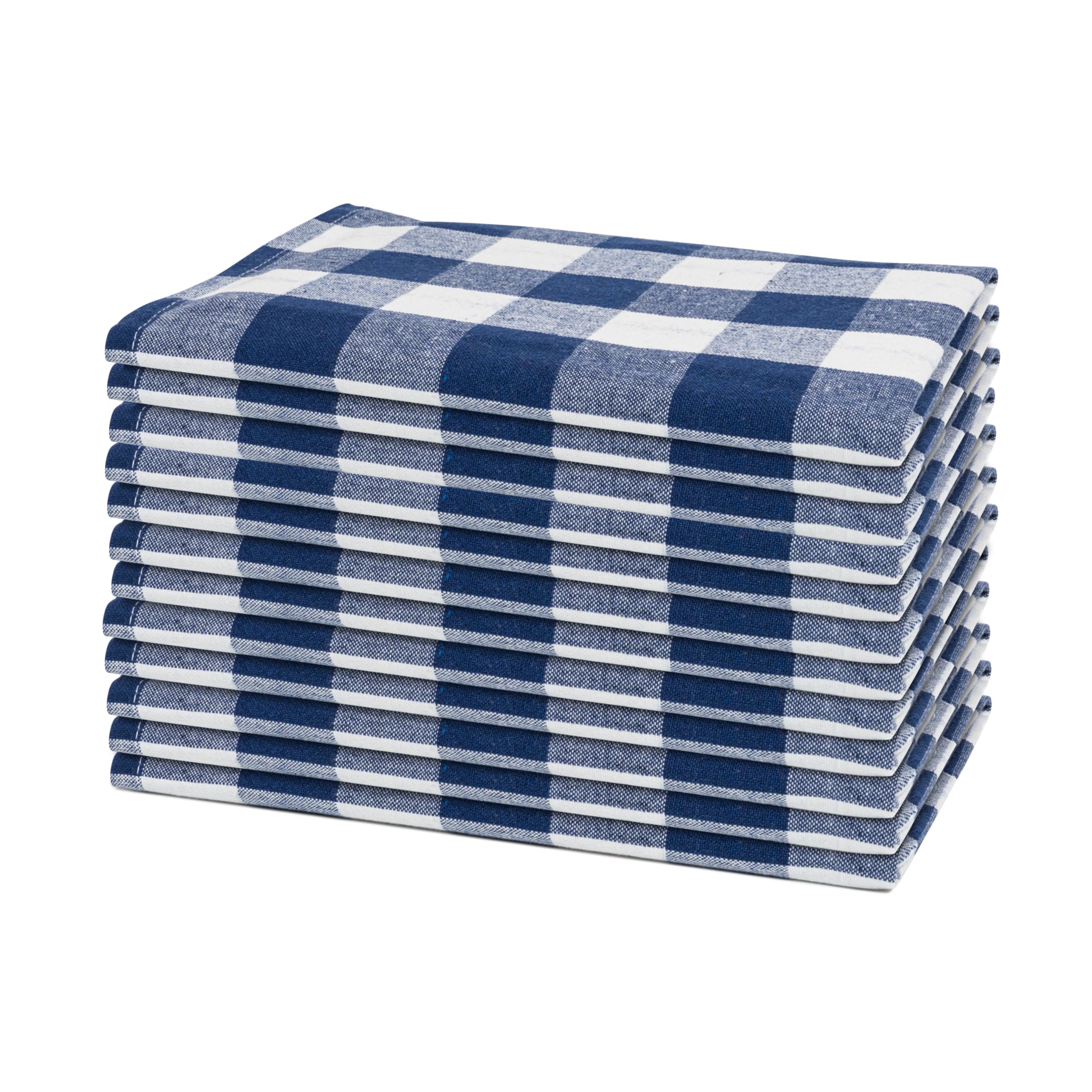 Servilletas de tela azul 100% algodón a cuadros, paquete de 12 unidades lavables de 20x20 pulgadas