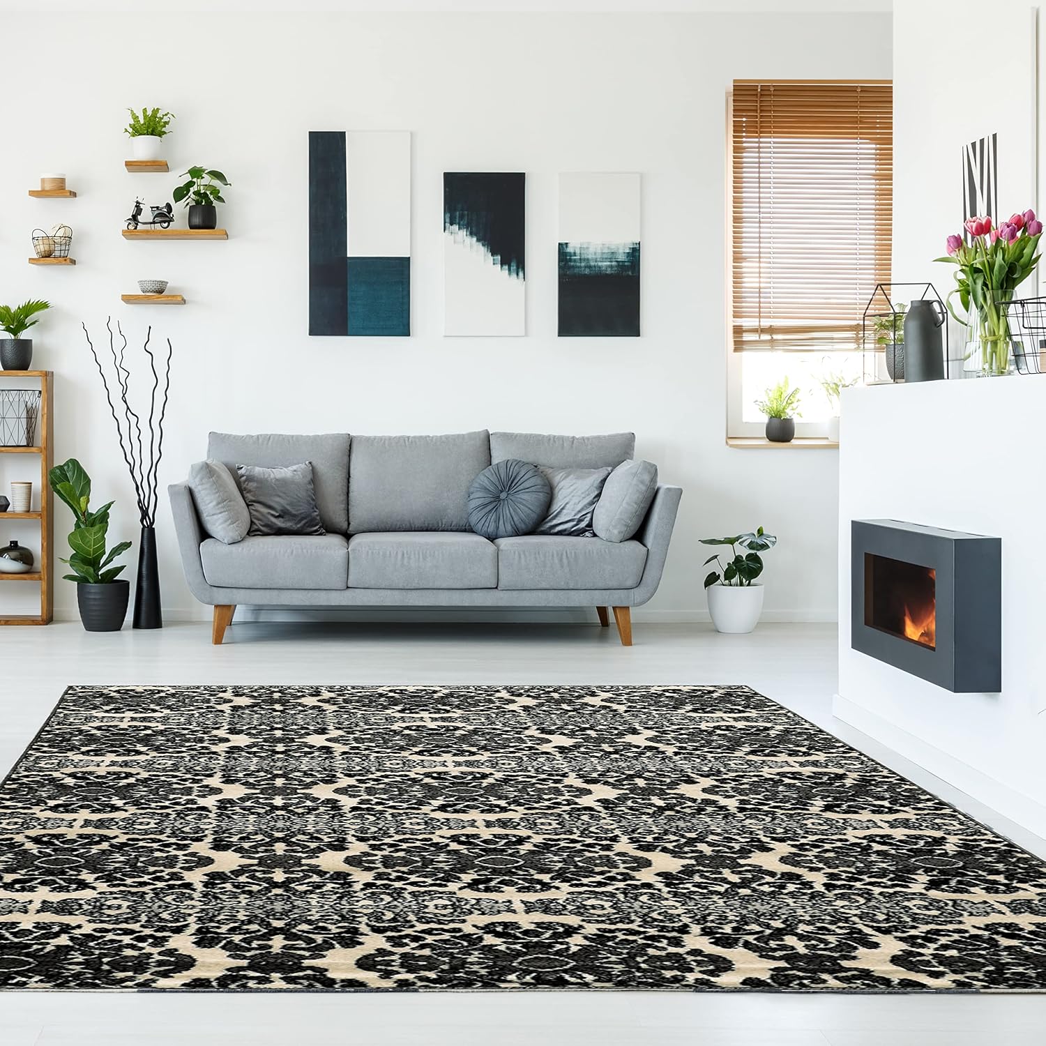 Linon Elegance Collection, Gray, 8' X 10'