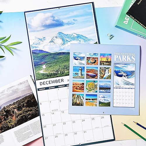 Miniatura 7 de Calendario 2026, calendario mensual de pared cuadrado 2026 con papel grueso, enero 2026 a diciembre 2026, 12 x 24 pulgadas (abierto), calendario de