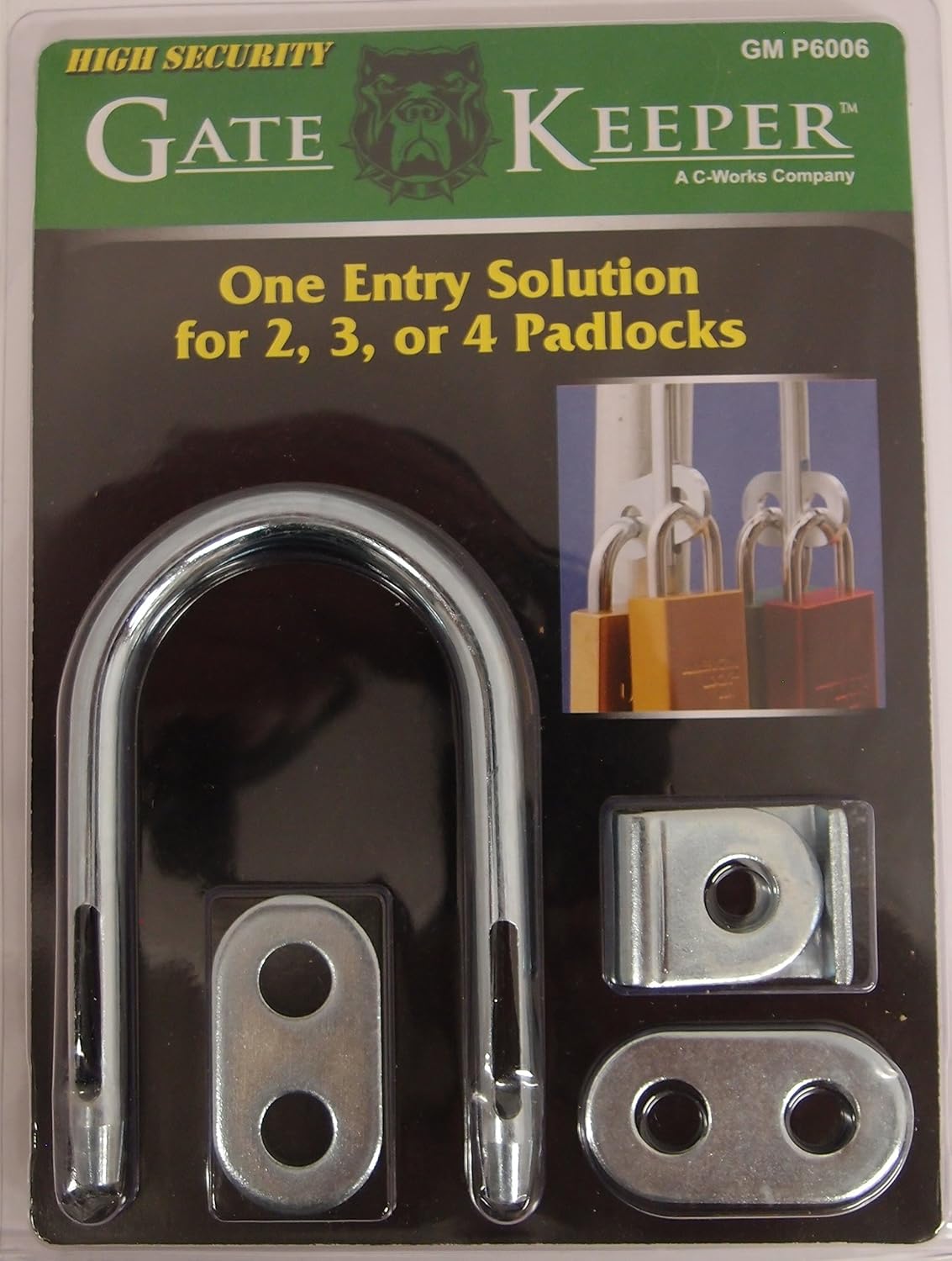 Gate Keeper GM P6006 Multi User Shared Access Locking System, 2, 3, or 4 Padlock Capacity Hasp for Gates and Doors, Weather Resistant Zinc Plated Carbon Steel, Industrial Grade Security, Made in USA