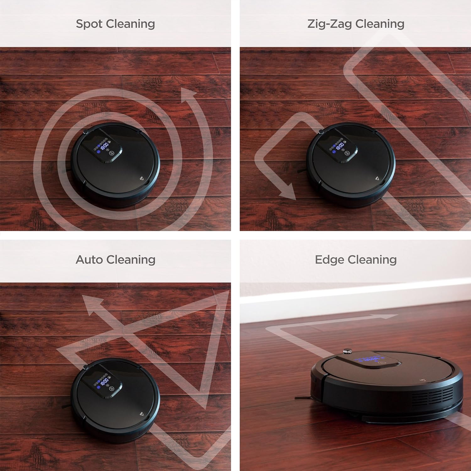 Best Choice Products Robot Vacuum performing mopping function on a hardwood floor.