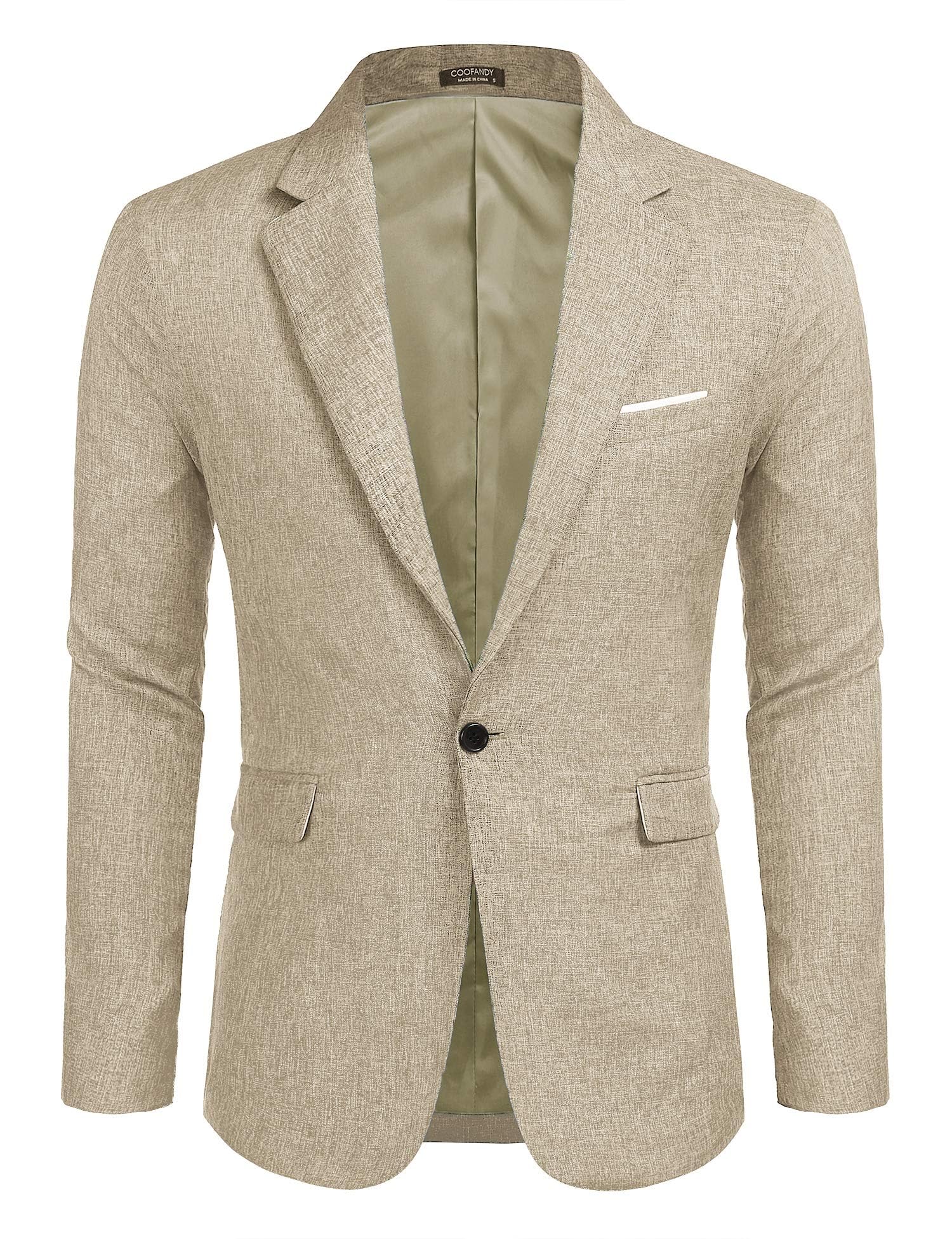 Coofandy Veste de sport décontractée pour homme, légère, à bouton unique