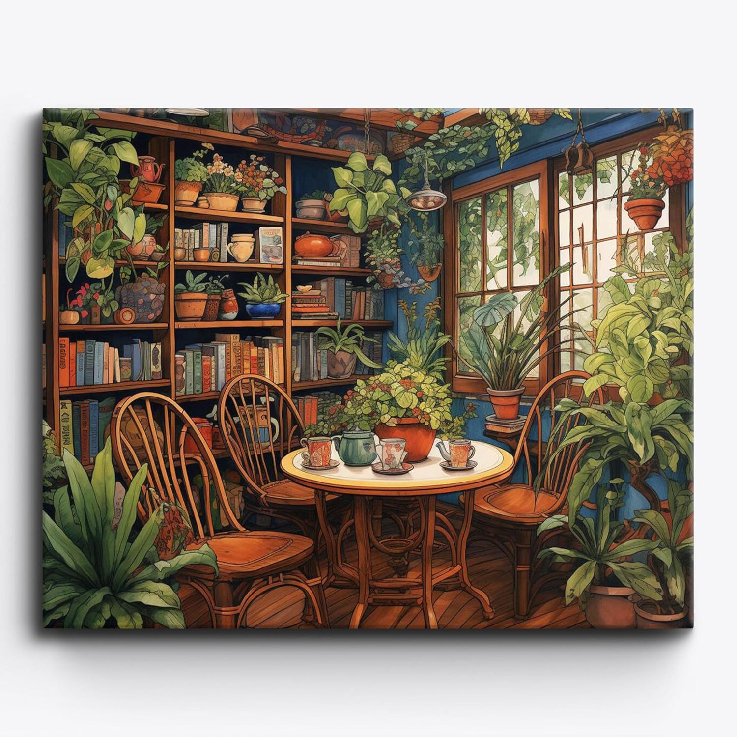 Craftoria Paint by Numbers for Adults 40"x50"cm NO Framed Bookstore Corner 48 Colors