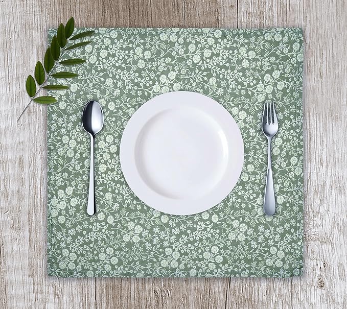 Servilletas de Tela Algodón 6 Piezas 45x45cm Verde miniatura 2