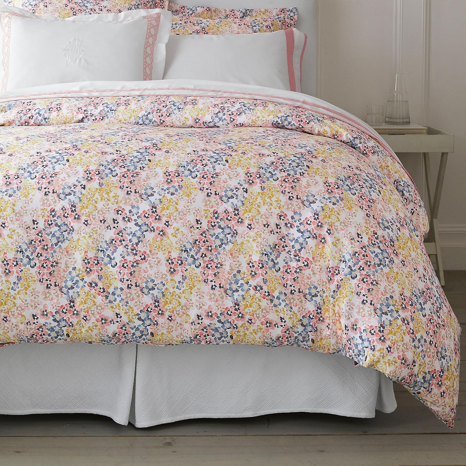 Lands' End Basketweave Matelasse Bedskirt White Queen