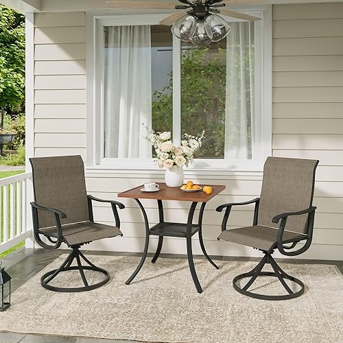 VICLLAX 3 Pieces Patio Outdoor Bistro Table Set, 28" Square