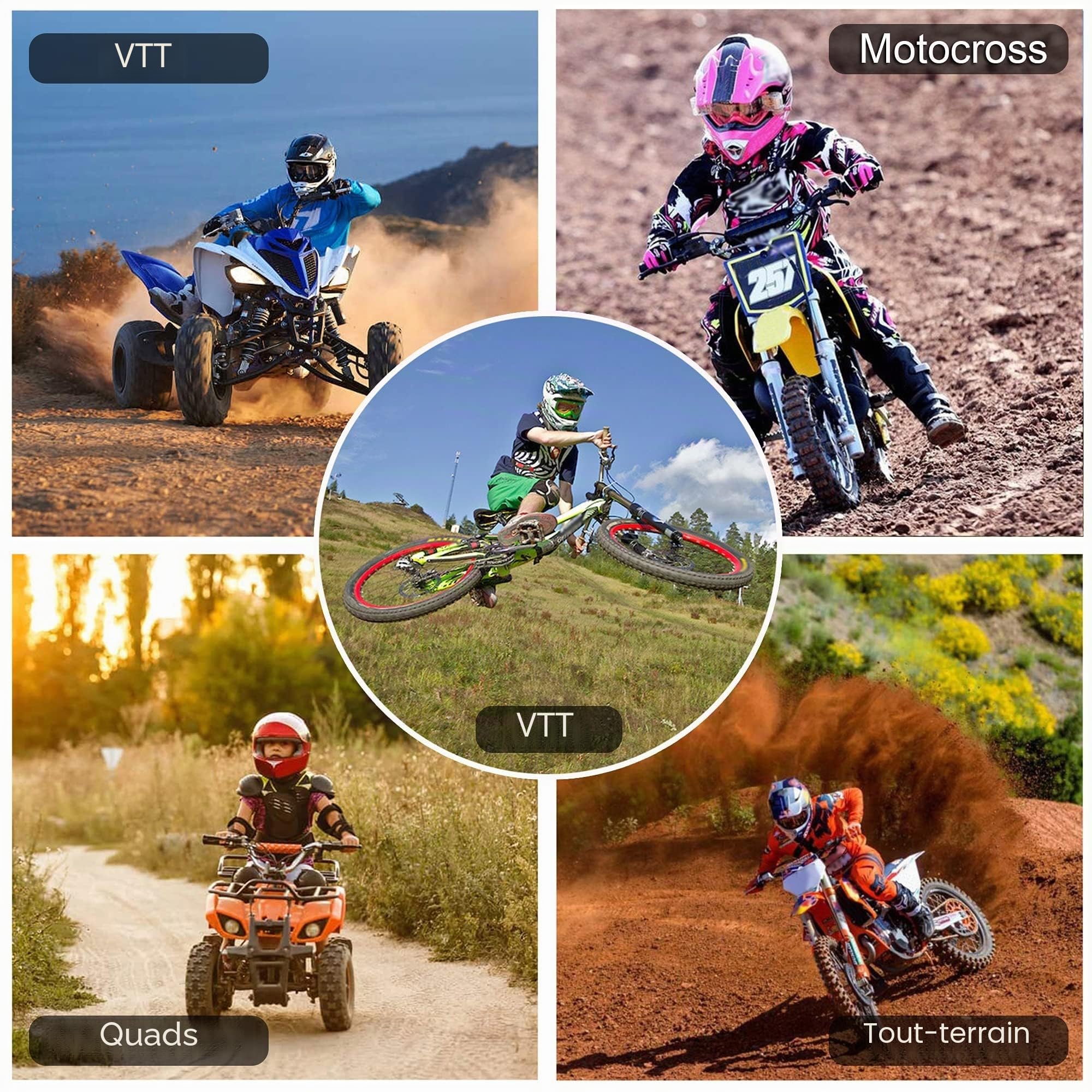 Jeunesse Enfants Casque Motocross, Intégral Hors Route MX Moto Casque VTT Scooter Casque, Descente Enduro MTB BMX Vélo Tout-Terrain Accident Casque, avec Lunettes Gants Masque