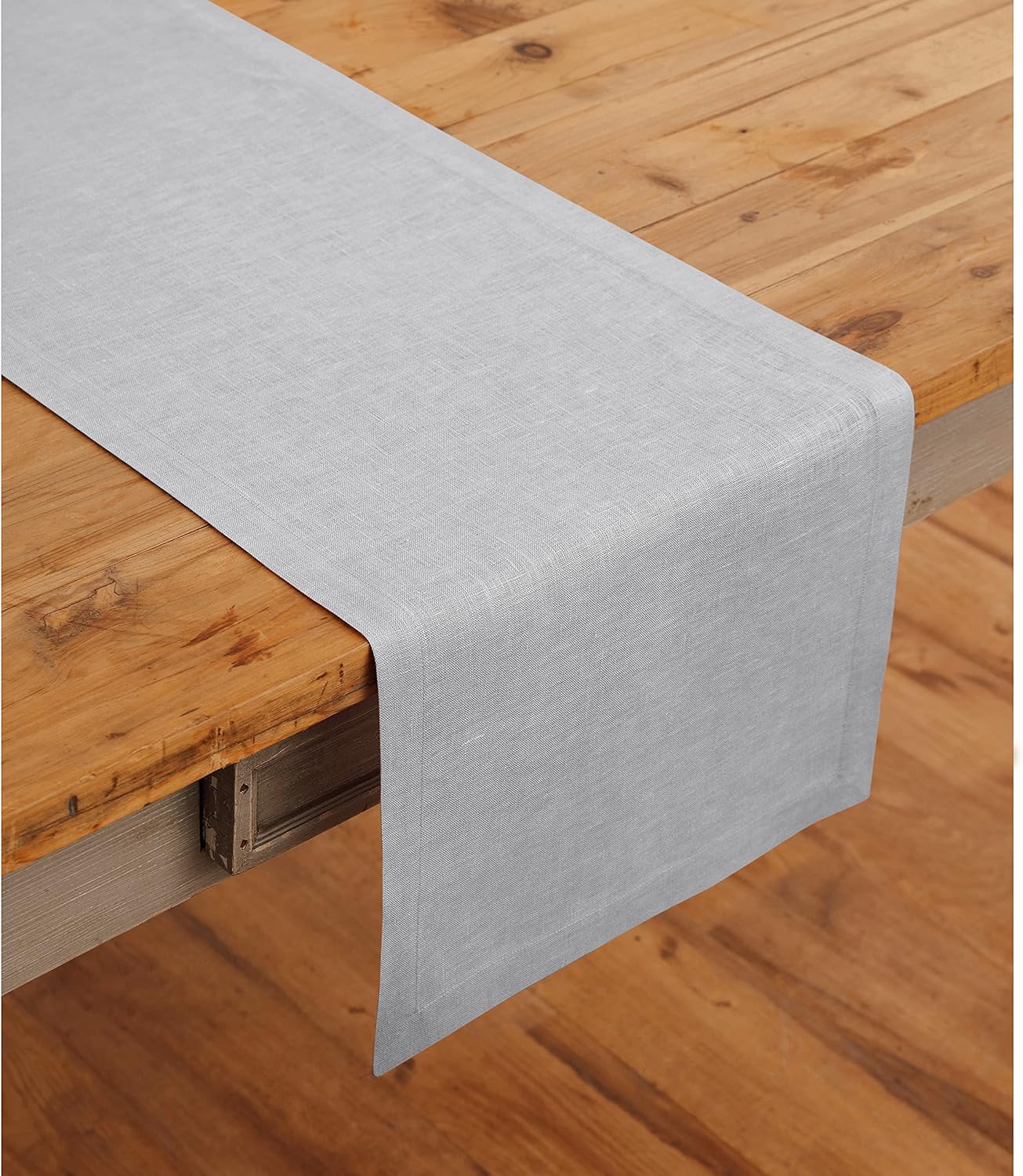 Solino Home Linen Table Runner Soft Grey – 100% Pure Linen Fabric 14 x 72 Inch Table Runner for Spring, Easter, Summer, Dining – Fete, Handcrafted from European Flax and Machine Washable : Home & Kitchen