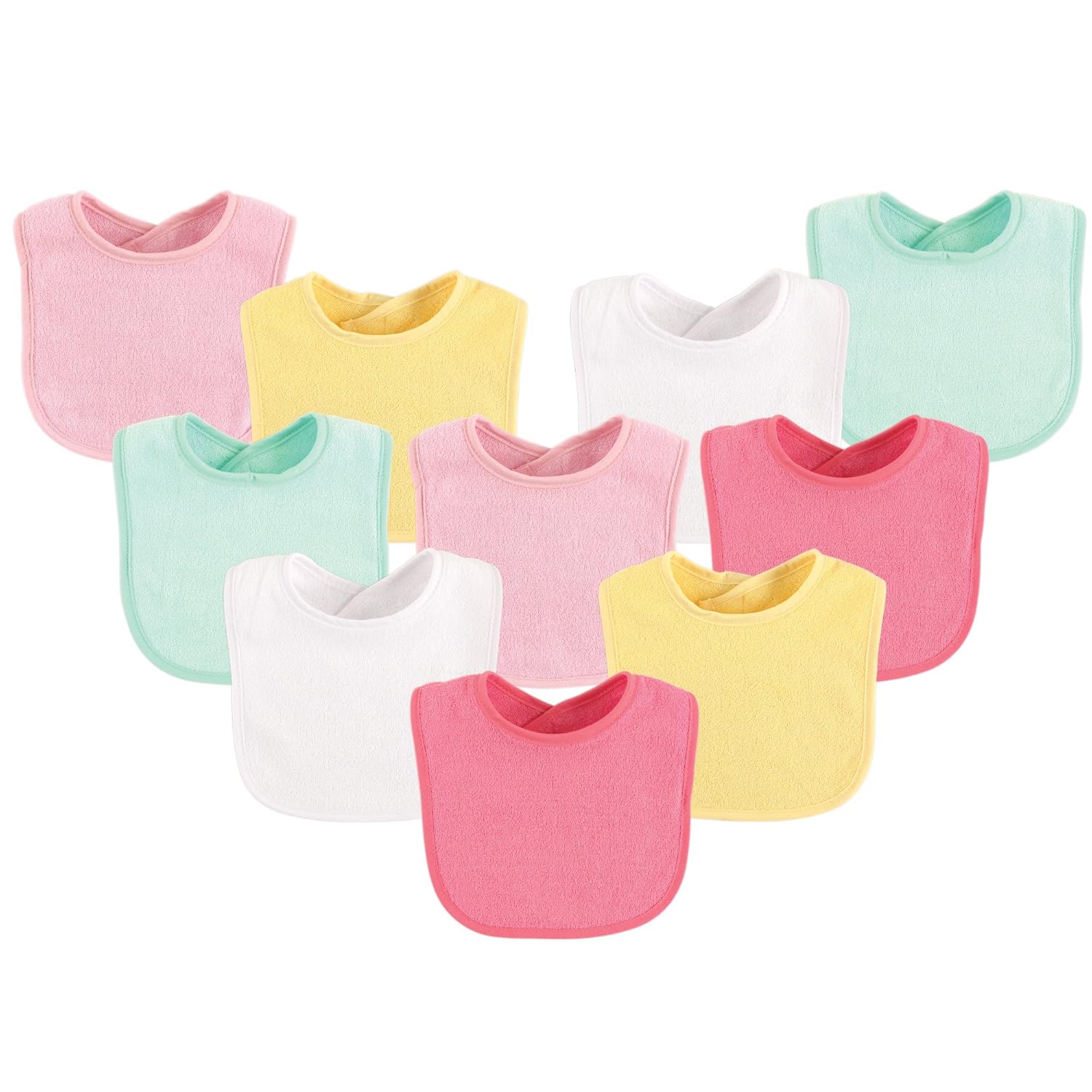 Luvable Friends Unisex Baby Cotton Terry Bibs, Blue Orange, One Size : Baby