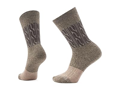 Smartwool Everyday Color Block Cable Crew Socks Knee High Socks Shoes Military Olive-Fossil : SM (US Men