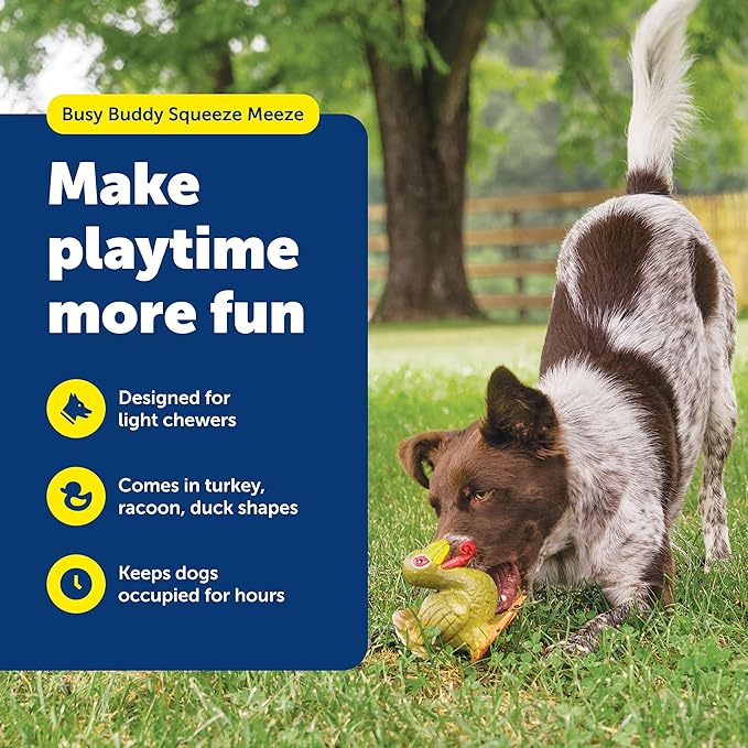 PetSafe Busy Buddy Squeeze Meeze - Juguete para Perros con Sonajero - Turquía miniatura 2