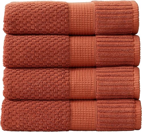 Juego de toallas de baño de 100 % algodón texturizado, toallas de baño de secado ultra rápido, toallas de baño altamente absorbentes y duraderas,