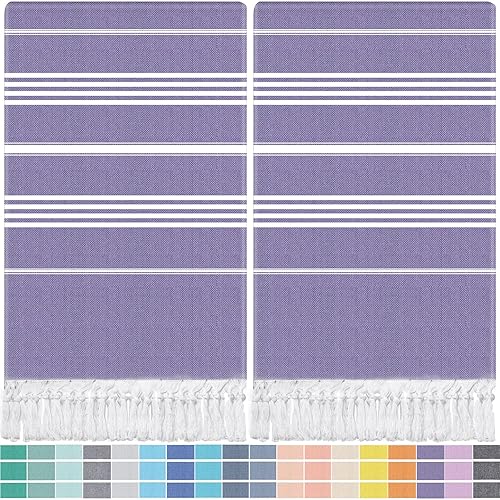 Oudain Juego de 2 toallas turcas de playa de algodón de 61 x 82 pulgadas, ligeras, absorbentes, extra grandes, de secado rápido, a prueba de arena,