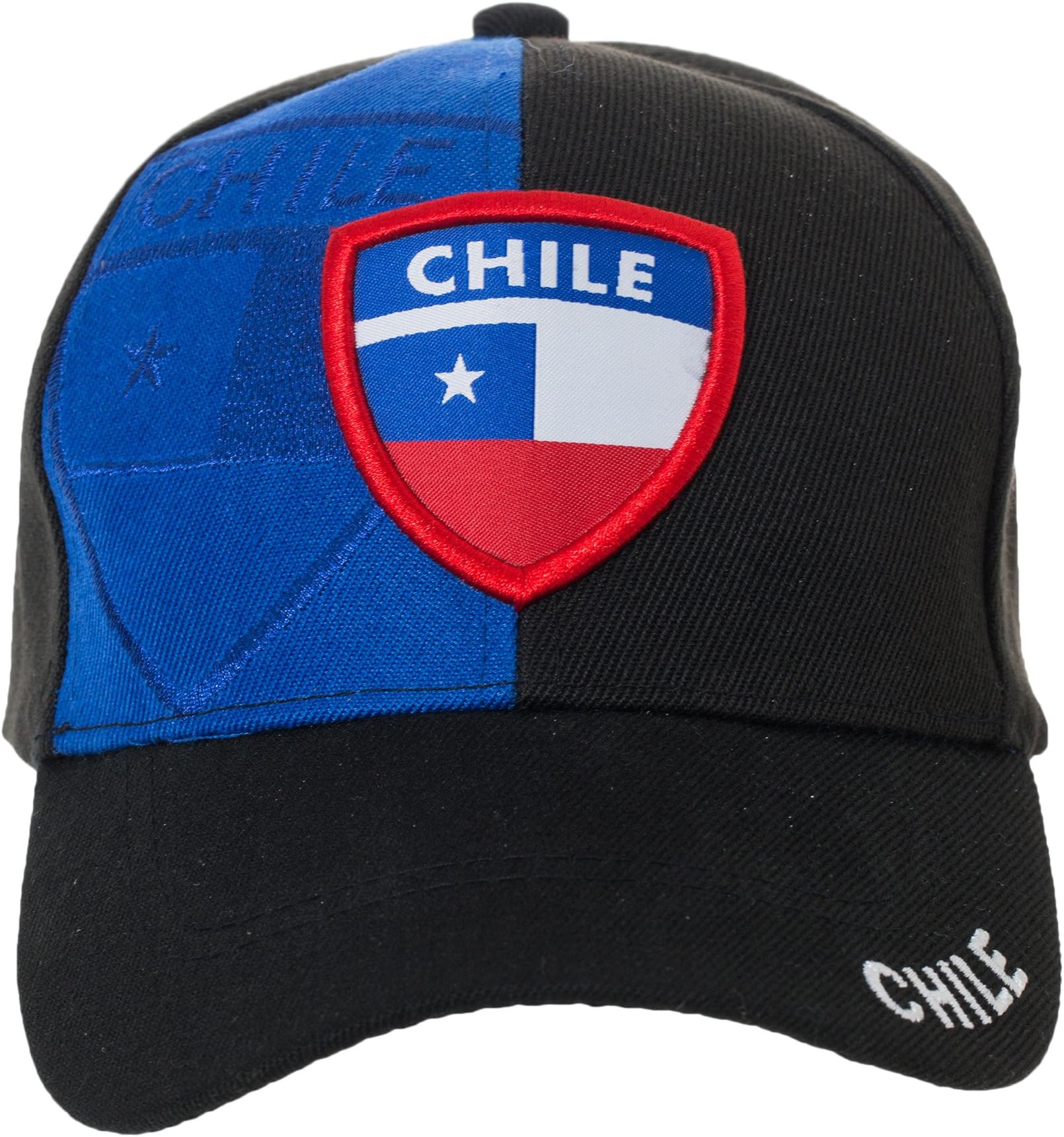 Artisan Owl Chile Country Flag Embroidered Hat - National Chilean Pride with Adjustable Closure (Black/Red)