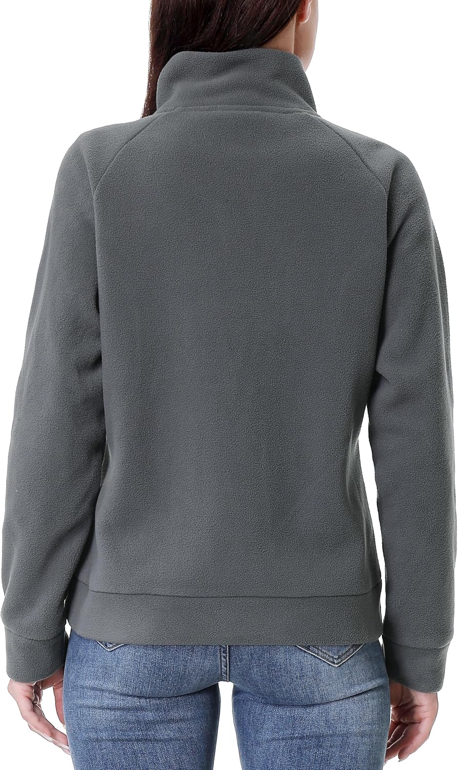 GIMECEN Women's Soft Polar Fleece Pullover Quarter-Zip Sweatshirt Long Sleeve Sweater Jacket Casual Fall Outerwear - Image 2