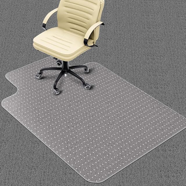 Heavy Duty Office Chair Mat for Carpet Floors Desk Mat for Carpeted Floors - Clear Floor Protector with
