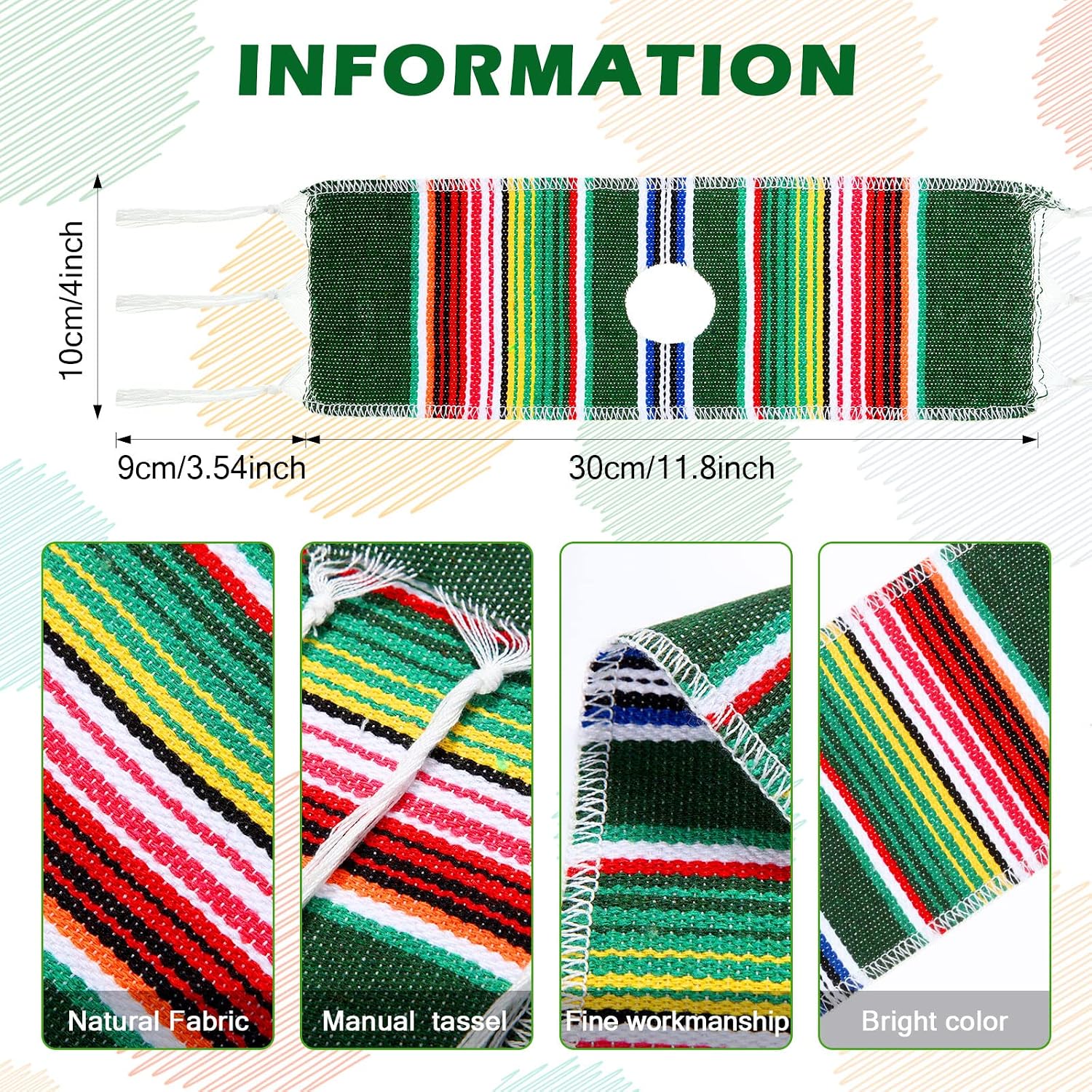 Irenare 36 Pcs Beer Poncho Mini Serapes Bottle Covers, Fresh Color