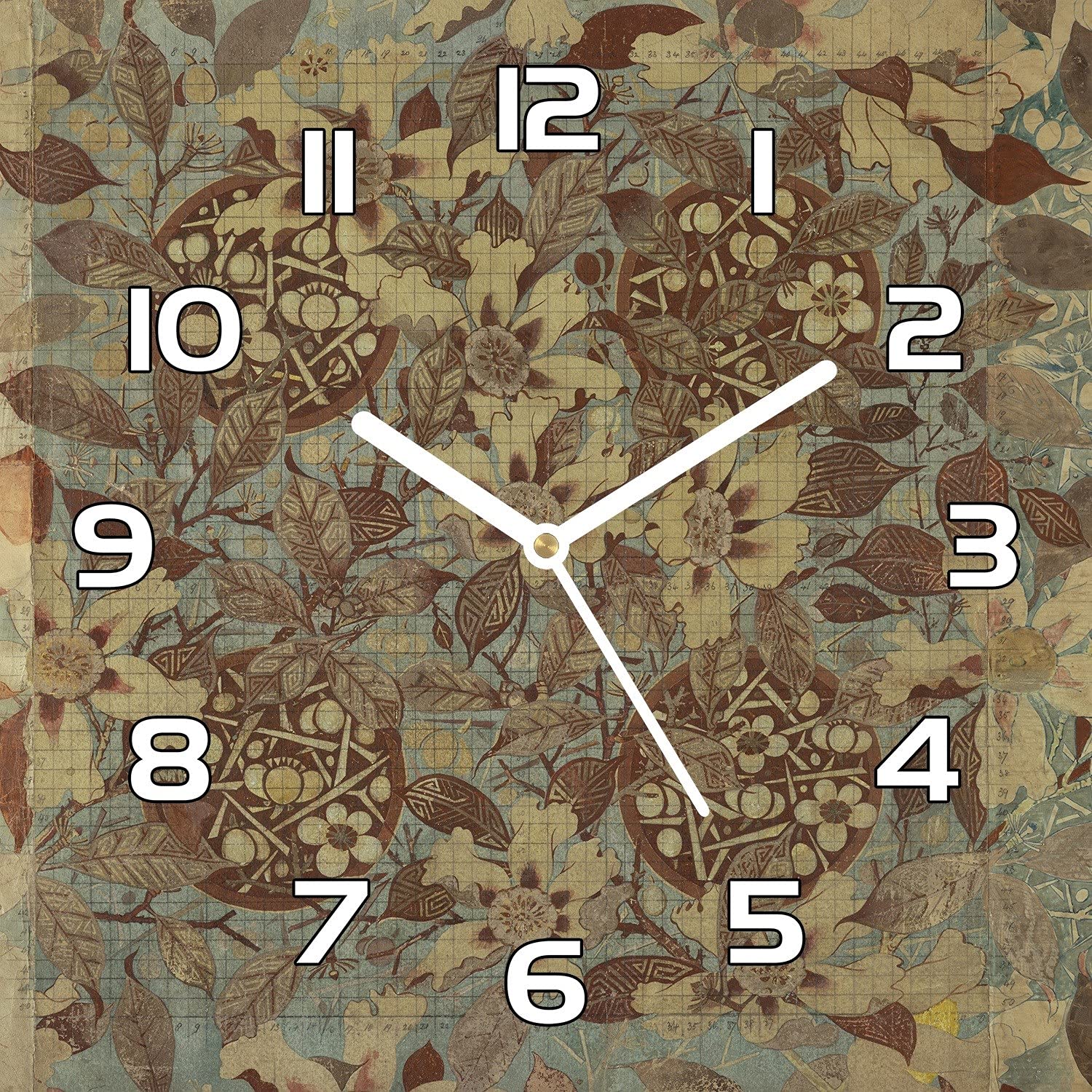 Horloge en verre de salon moderne 30x30 cm Coloray pour une ambiance chic et épurée.
