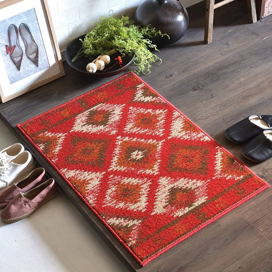 Amazon|RUGS-FACTORY ウィルトン織りマット 玄関マット 室内 キリム風 Amazon|RUGS-FACTORY ウィルトン織りマット 玄関マット 室内 キリム風