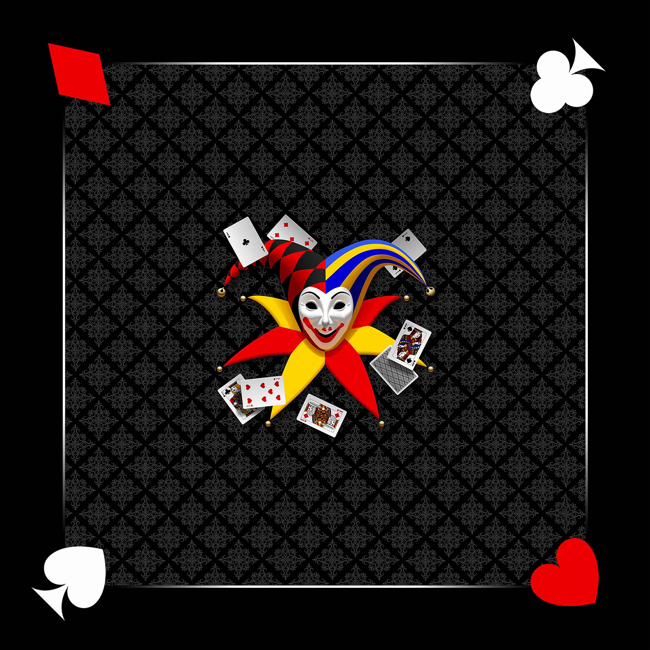 Tapis Belote Joker - Noir - 60 x 60 cm - Fabrication Française