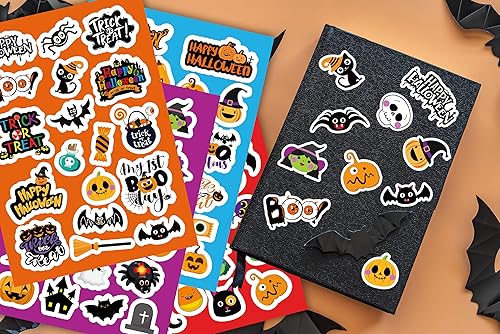 Miniatura 5 de Calcomanías de Halloween para niños y adultos, 24 hojas, lindas calcomanías de Halloween, hojas a granel para bolsas de golosinas,