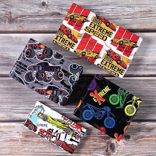 Vista 25 de PlandRichW Papel de regalo de unicornio plegado para niñas, mujeres, cumpleaños, 4, diseño de princesa, rosa, arcoíris, varita de hadas, diamante