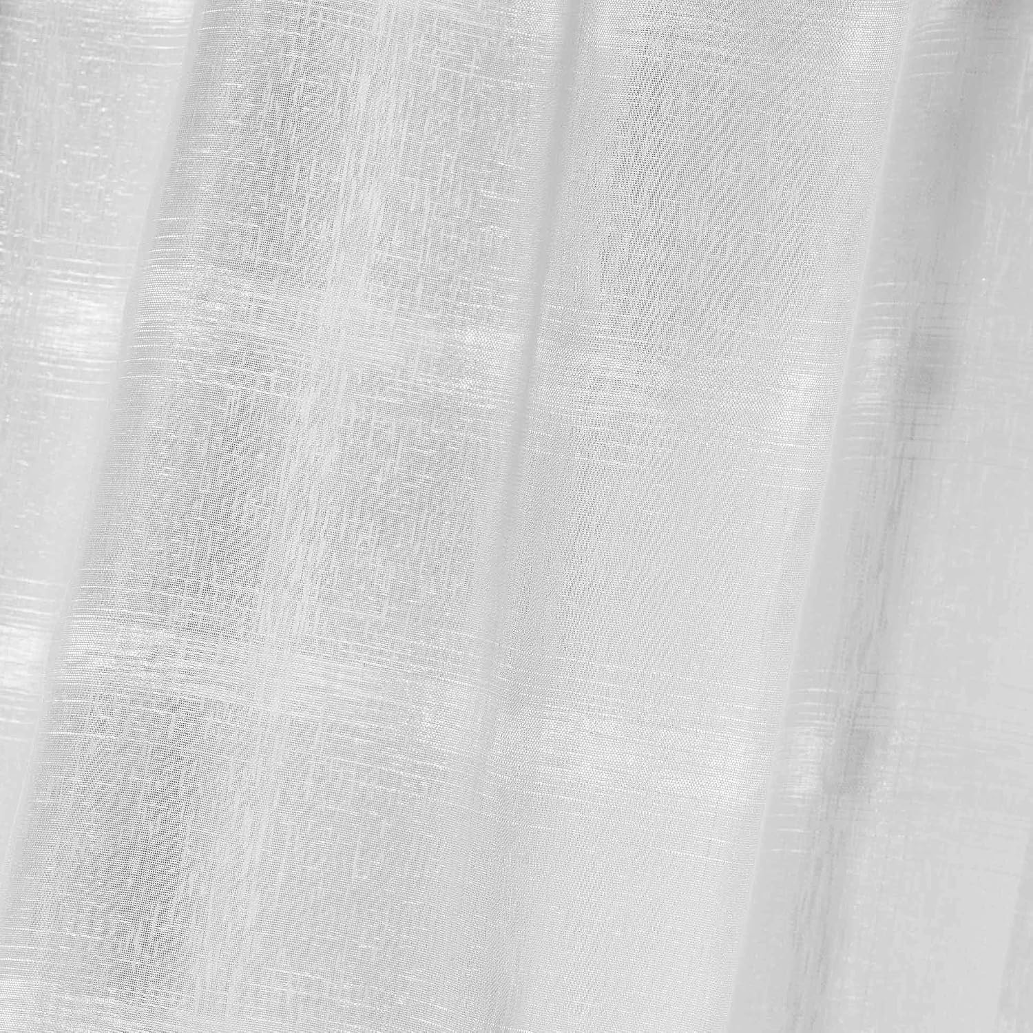 Douceur d'interieur Candide Pair of Straight Curtain Rods, White, 2 x 70 x 200 cm, W 27.6" x L 78.7" (1 Panels) - Image 3