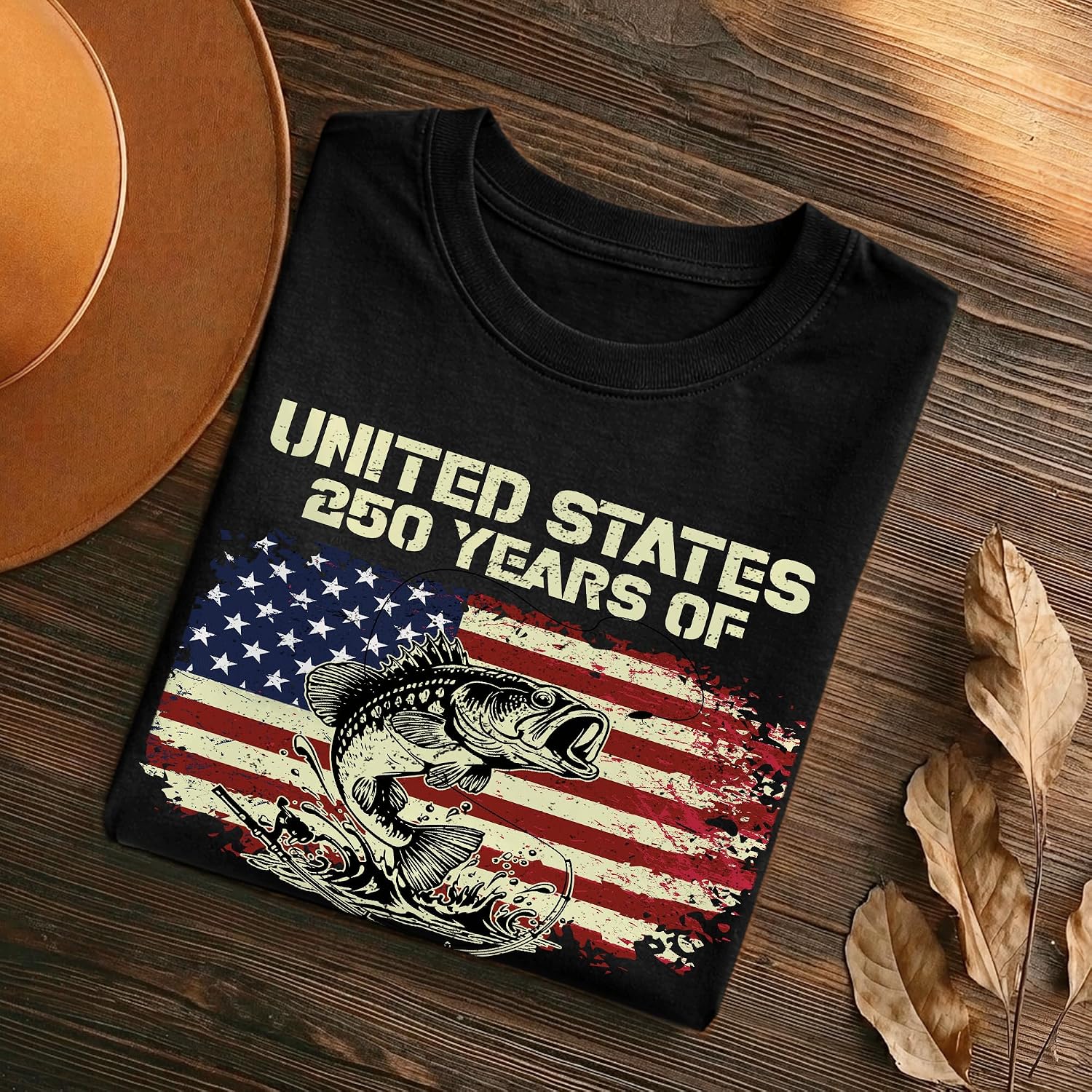 Hyturtle Personalized Fishing 250 Anniversary USA Shirt for Men, 250 Years America Anniversary T-Shirt, Flag Patriotic Eagle