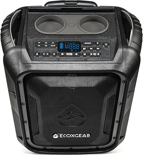 ECOXGEAR EcoBoulder+ GDI-EXBLD810 - Altavoz portátil impermeable resistente con Bluetooth inalámbrico de 100 vatios y sistema PA (gris)