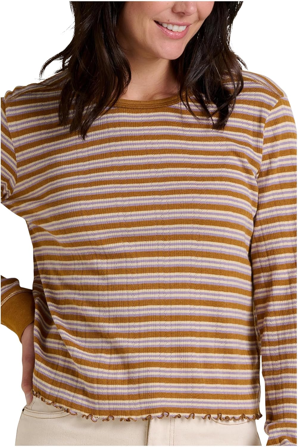 Toad&Co Womens Foothill Pointelle Long Sleeve Crew II - Image 3