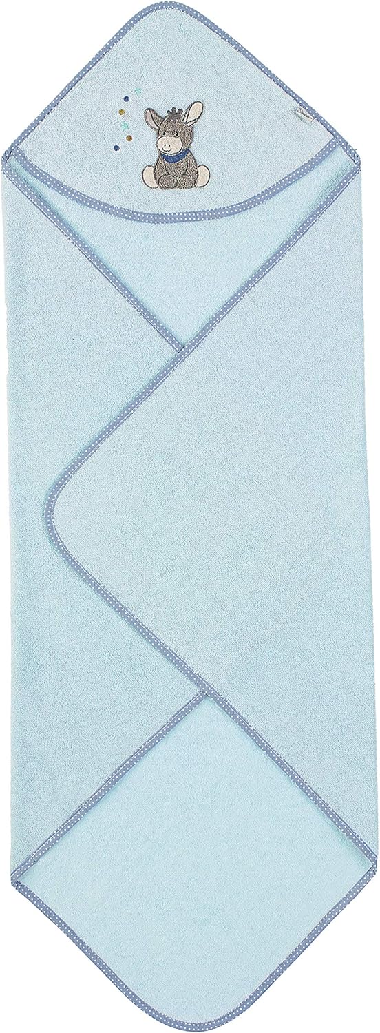 Sterntaler Kapuzenbadetuch Esel Emmi, Alter: ab 0 Monate, 100 x 100 cm, Hellblau