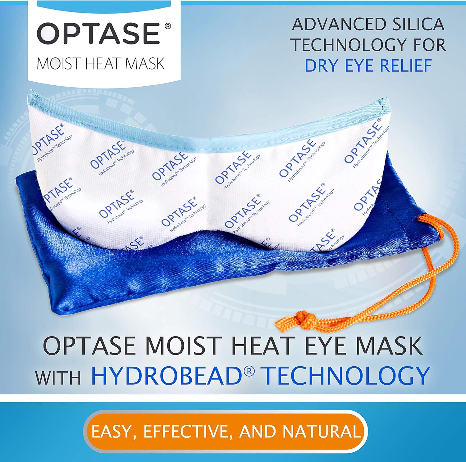 OPTASE Moist Heat Eye Mask for Dry Eyes - Dry Eye Mask with HydroBead Technology - Washable, Microwaveable Eye Compress for Dry Eyes - Dry Eye Therapy Mask Holds Heat for 10 Minutes - Step 1 Heat : Beauty & Personal Care