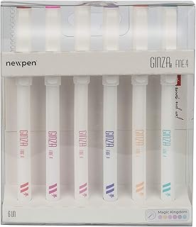 Caneta, Ginza Pro, Fine.4, Newpen, 16.090, Ponta Ultrafina, Magic Kingdom, Sortido, 06 Unidades