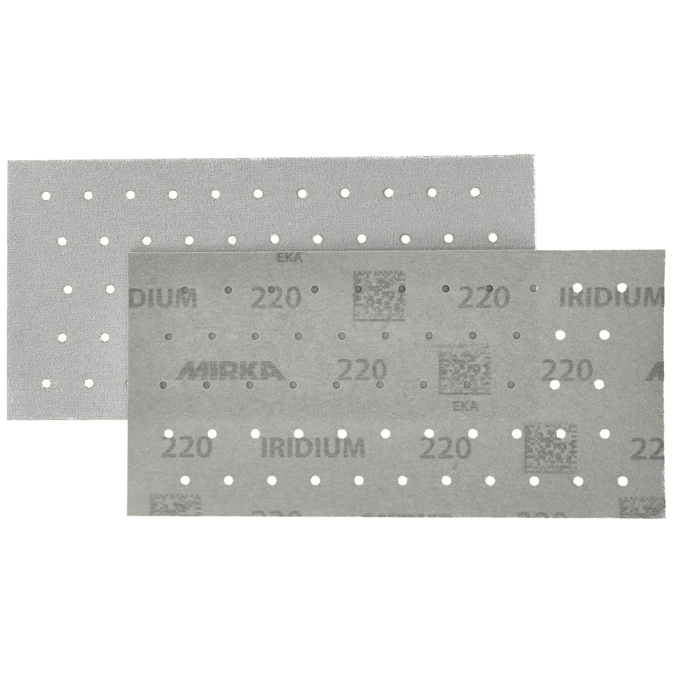 Mirka papier ścierny Iridium 115x230 mm 55 otworów rzep | Mirka Iridium papier ścierny 220 do lakieru szpachli podkładu drewna stali materiałów mineralnych plastiku