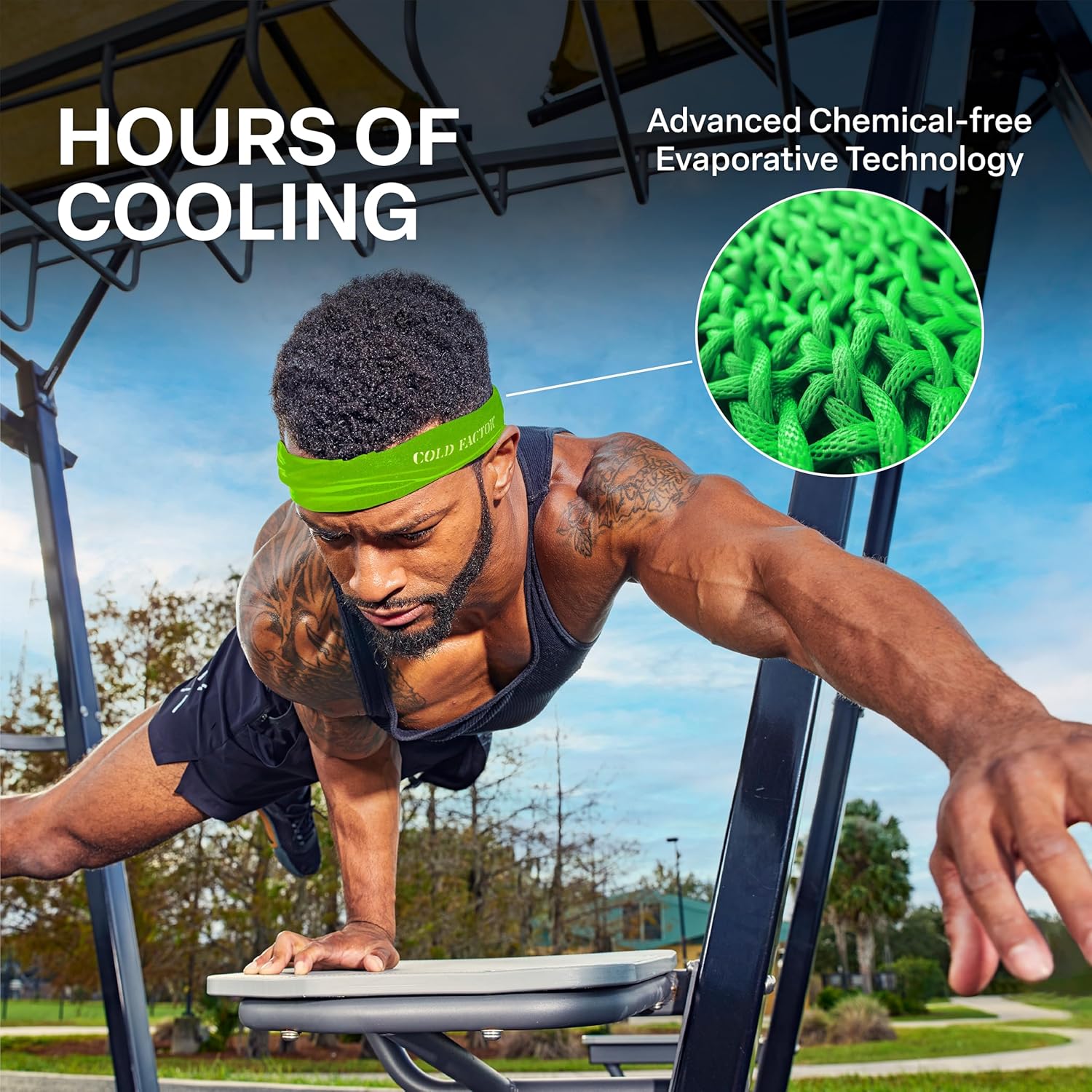 COLD FACTOR Cooling Headband for Women and Men – UPF 50+ Advanced Evaporative Comfort, Instant Cooling Sweatband for Outdoor Sports, Fitness, Yoga, Hiking, Running, and Workout – 3 Pack - Image 5