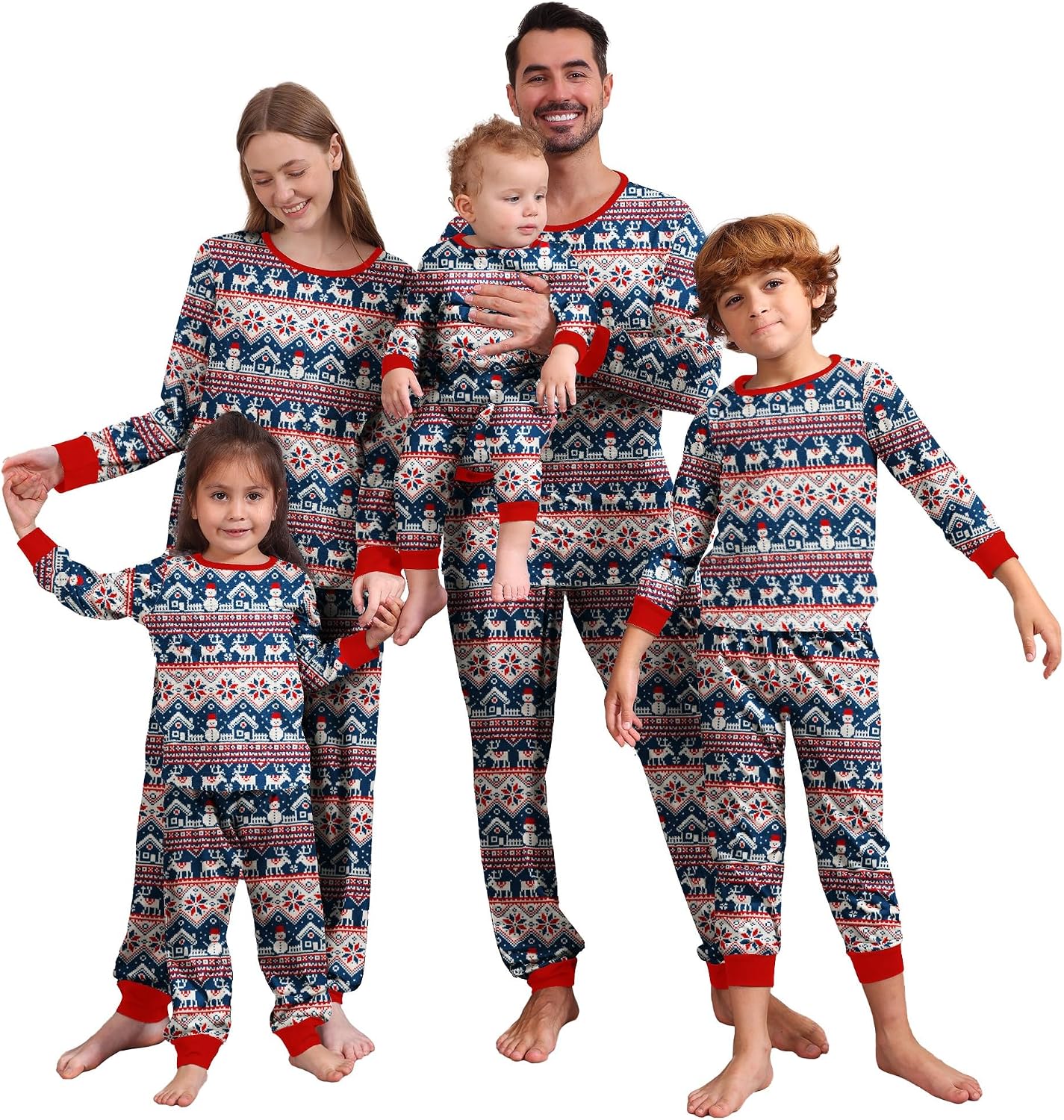 Feionusin Family Christmas Pajamas Matching Sets Long Sleeve Sleepwear